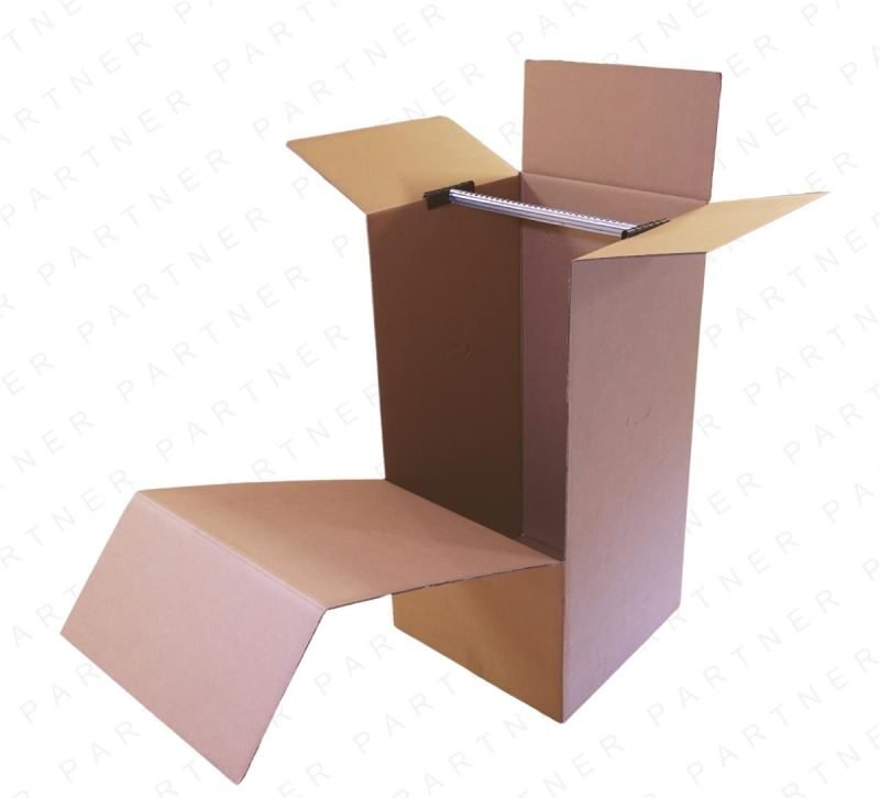 24_800x800 Umzugsboxen Kleiderkarton - braun klein 500x500x1000mm – Bild 1