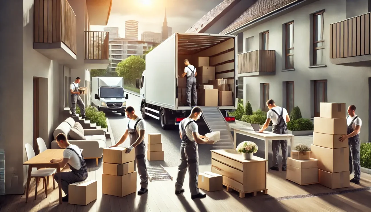 Sicherer Transport von Büroausstattung bei einem Firmenumzug in Zürich